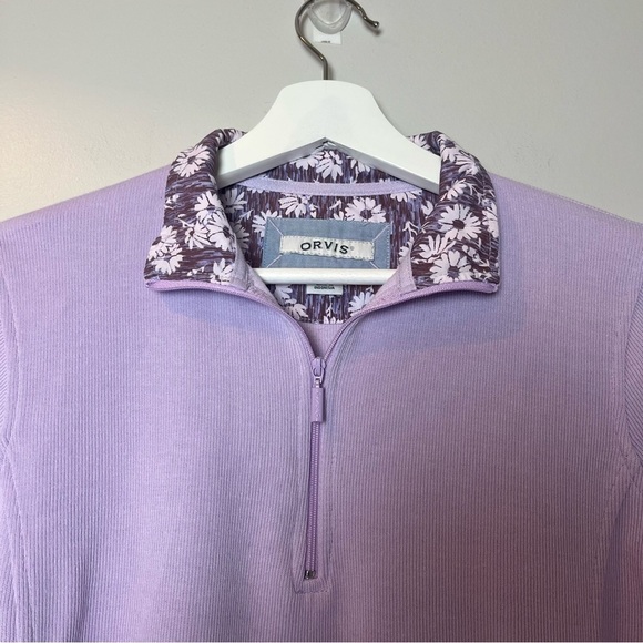 Orvis Quarter Zip Lavender Pull Over - Picture 2 of 10